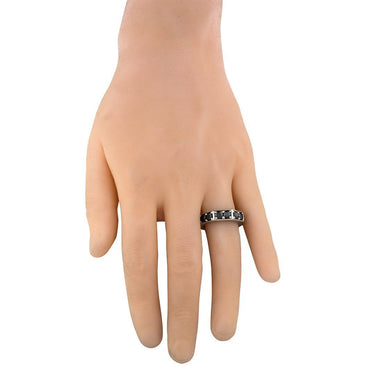 Diamond 14k White Gold Black Diamond Octagon Ring 6.50 Ctw
